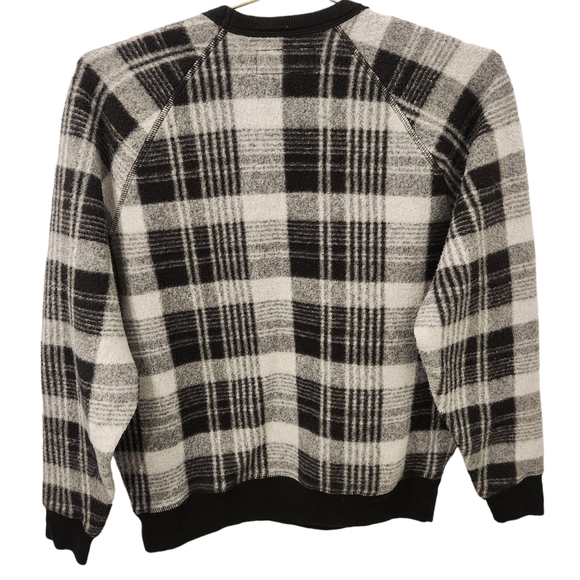The Great. The College Sweatshirt Black Lumber plaid size small - Picture 4 of 7
